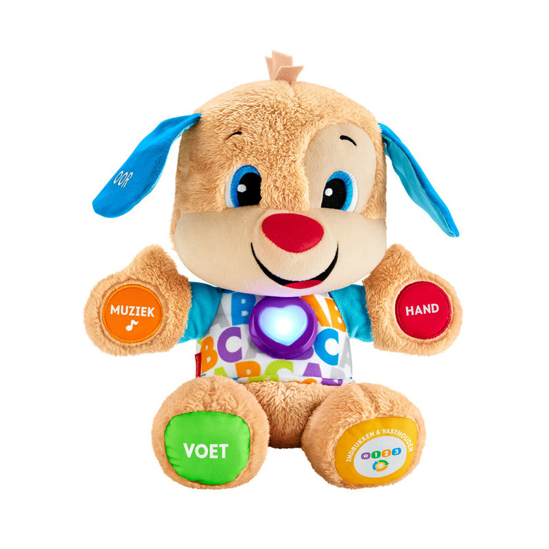 Laad de afbeelding in de Gallery-viewer, Fisher Price Leerplezier Eerste Woorden Puppy Knuffel + Licht En Geluid
