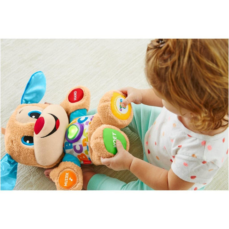 Laad de afbeelding in de Gallery-viewer, Fisher Price Leerplezier Eerste Woorden Puppy Knuffel + Licht En Geluid
