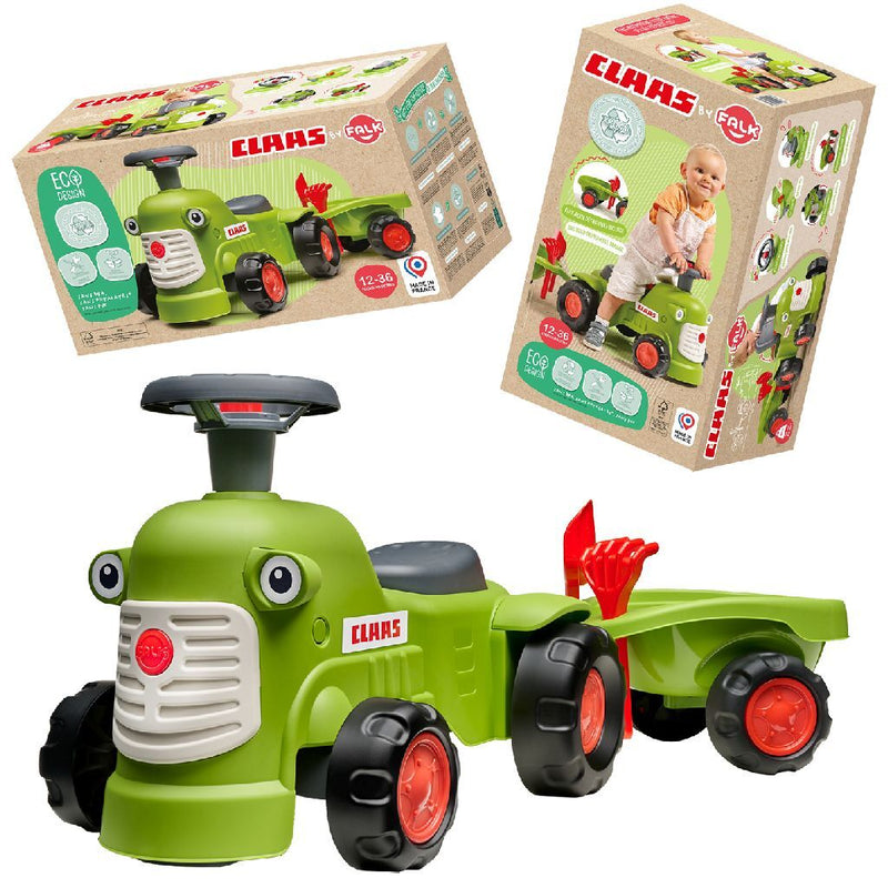 Laad de afbeelding in de Gallery-viewer, Falk Claas Looptractor Vintage Set Groen
