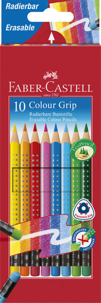 Laad de afbeelding in de Gallery-viewer, Faber Castell Fc-116613 Kleurpotlood Faber-Castell Grip 2001 Uitgumbaar Etui À 10 Stuks
