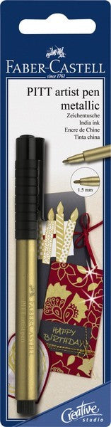 Laad de afbeelding in de Gallery-viewer, Faber Castell Fc-167397 Tekenstift Pitt Artist Pen 250 Gold
