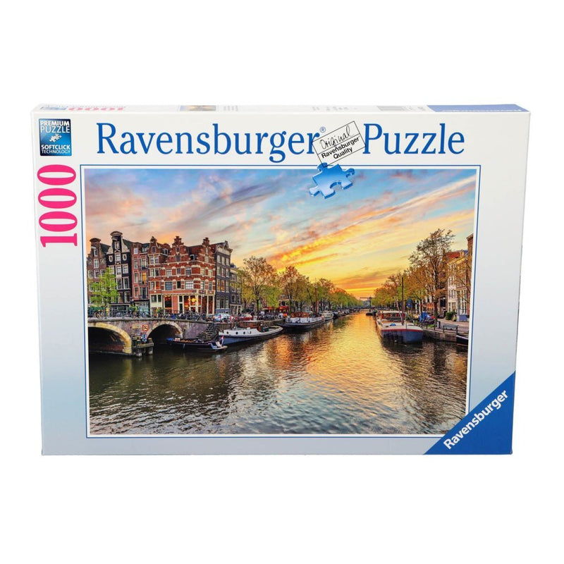 Laad de afbeelding in de Gallery-viewer, Ravensburger Puzzel Amsterdam Grachtenoever 1000 Stukjes
