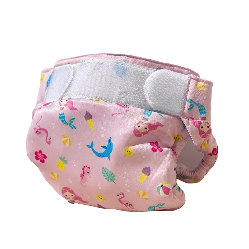 Laad de afbeelding in de Gallery-viewer, Freds Swim Academy Wasbare Zwemluier Zeemeermin Maat 1 4-9 Kg Roze
