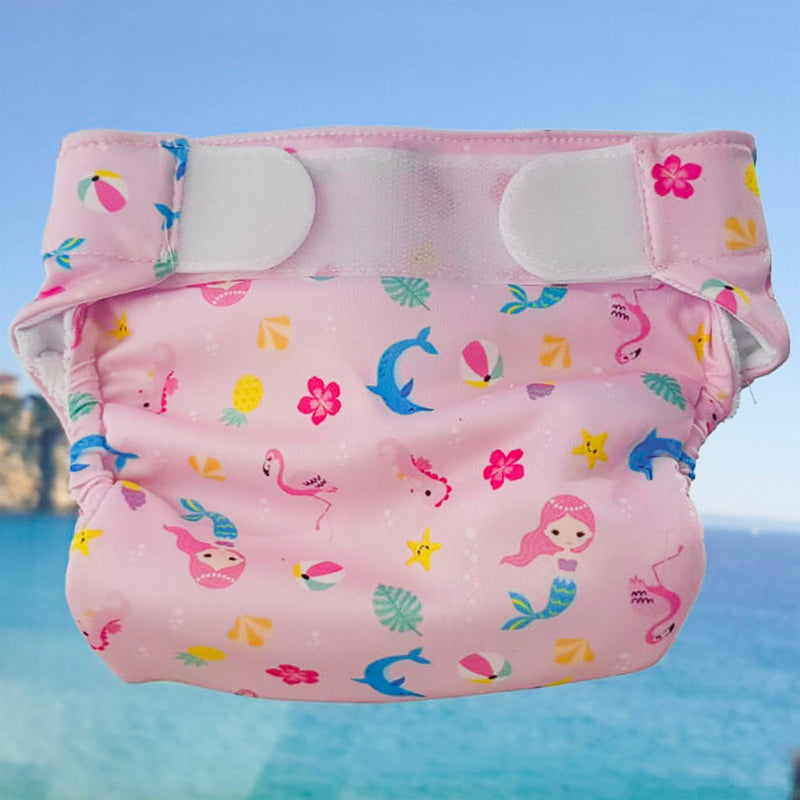 Laad de afbeelding in de Gallery-viewer, Freds Swim Academy Wasbare Zwemluier Zeemeermin Maat 1 4-9 Kg Roze
