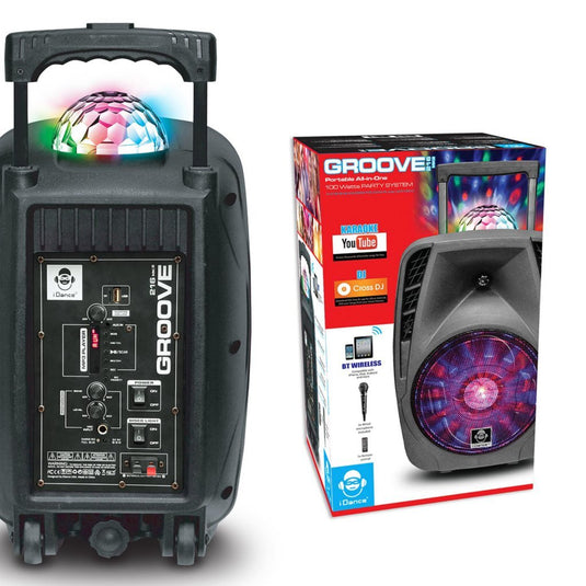 Idance Groove Boombox 216 + Wielen En Licht Zwart