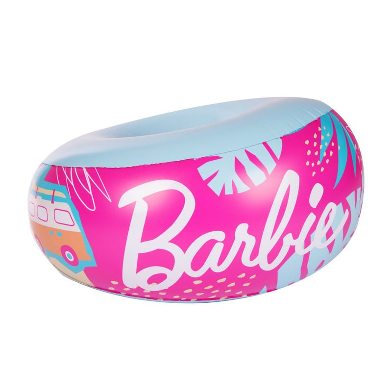 Laad de afbeelding in de Gallery-viewer, Barbie Opblaasbare Stoel 35X62 Cm Roze/Blauw
