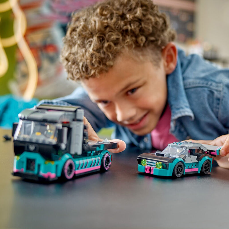 Laad de afbeelding in de Gallery-viewer, Lego City 60406 Raceauto En Transporttruck
