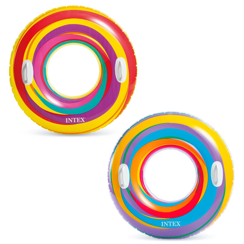 Laad de afbeelding in de Gallery-viewer, Intex Swirly Whirly Zwemband Met Handgrepen Ø 91Cm
