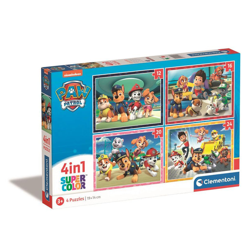 Laad de afbeelding in de Gallery-viewer, Clementoni Supercolor 4In1 Puzzel Paw Patrol 12-24 Stukjes
