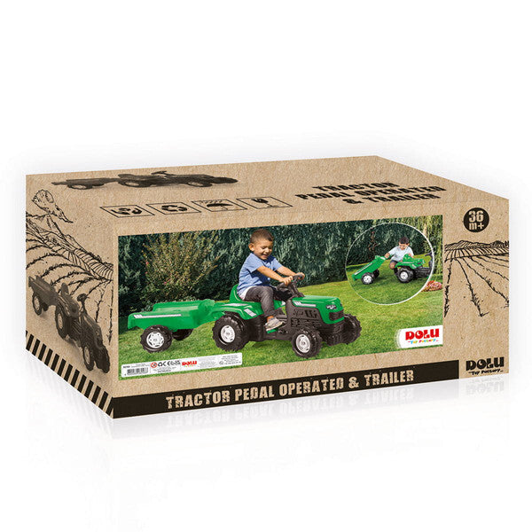 Laad de afbeelding in de Gallery-viewer, Dolu Tractor Ranchero Met Aanhanger Groen
