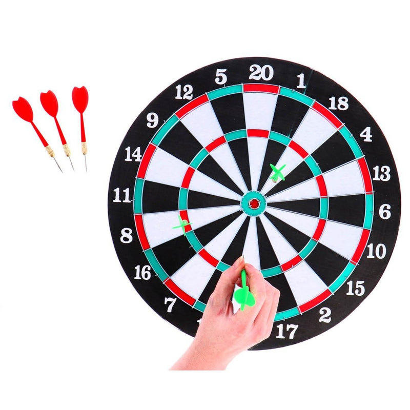 Laad de afbeelding in de Gallery-viewer, Overige Merken Dartboard Tweezijdig + 6 Pijlen 37 Cm
