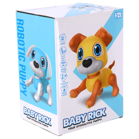 Overige Merken Robot Puppy Rick 20 Cm + Licht En Geluid Blauw/Wit