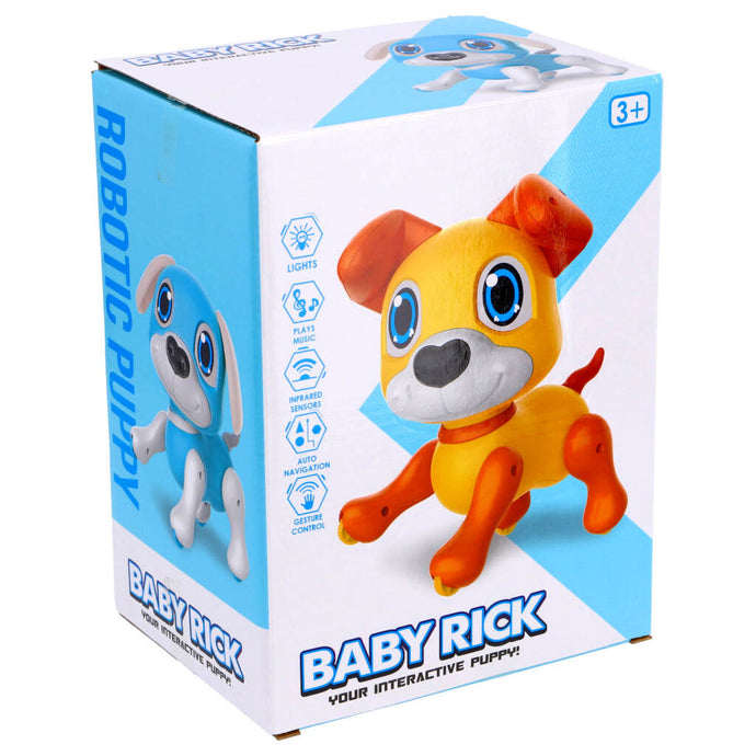 Overige Merken Robot Puppy Rick 20 Cm + Licht En Geluid Geel/Oranje