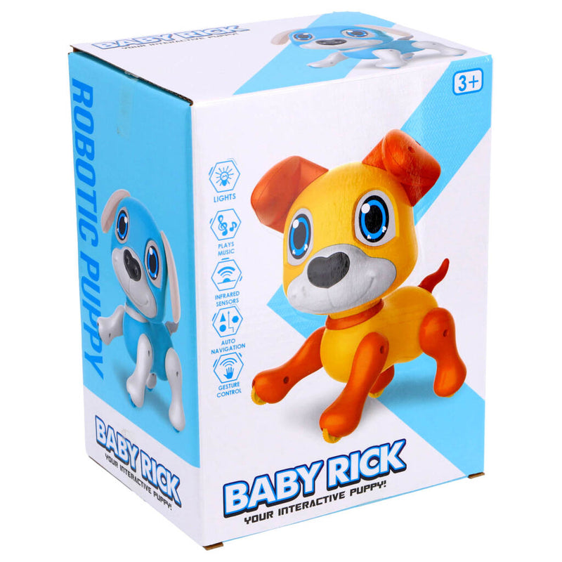 Laad de afbeelding in de Gallery-viewer, Overige Merken Robot Puppy Rick 20 Cm + Licht En Geluid Geel/Oranje
