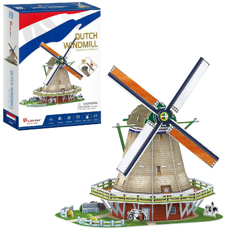 Laad de afbeelding in de Gallery-viewer, Cubic Fun 3D Puzzel Hollandse Windmolen 61 Stukjes
