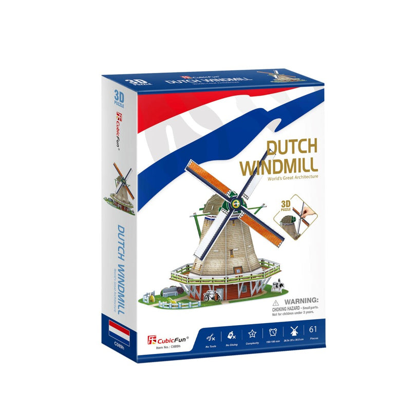 Laad de afbeelding in de Gallery-viewer, Cubic Fun 3D Puzzel Hollandse Windmolen 61 Stukjes
