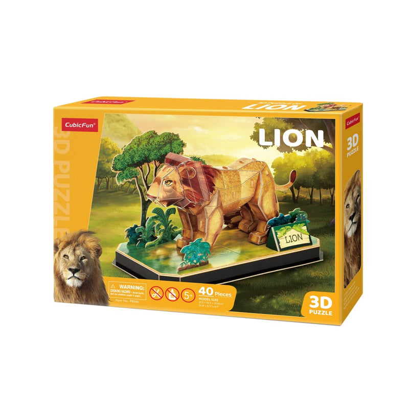 Laad de afbeelding in de Gallery-viewer, Cubic Fun 3D Puzzel Leeuw 40 Stukjes
