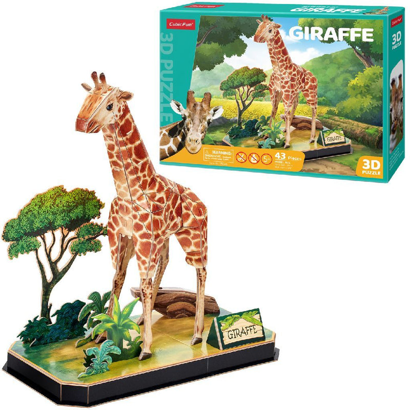 Laad de afbeelding in de Gallery-viewer, Cubic Fun 3D Puzzel Giraffe 43 Stukjes
