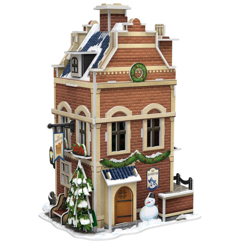 Laad de afbeelding in de Gallery-viewer, Cubic Fun 3D Puzzel Hollands Huisje Winter Bakkerij + Licht 65 Stukjes

