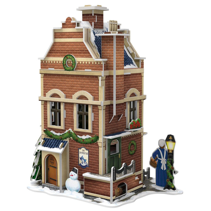 Laad de afbeelding in de Gallery-viewer, Cubic Fun 3D Puzzel Hollands Huisje Winter Bakkerij + Licht 65 Stukjes

