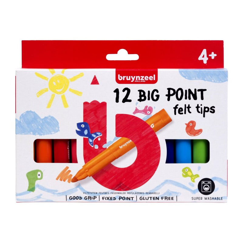Laad de afbeelding in de Gallery-viewer, Bruynzeel Big Point Viltstiften 12 Stuks
