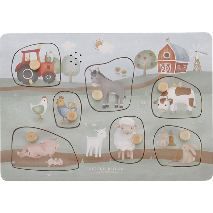 Little Dutch Little Farm Houten Geluiden Puzzel 7 Stukjes