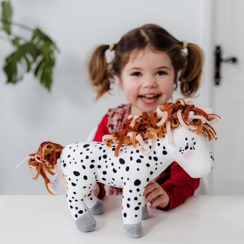 Laad de afbeelding in de Gallery-viewer, Overige Merken Fien En Teun Knuffel Paard Stip 35 Cm

