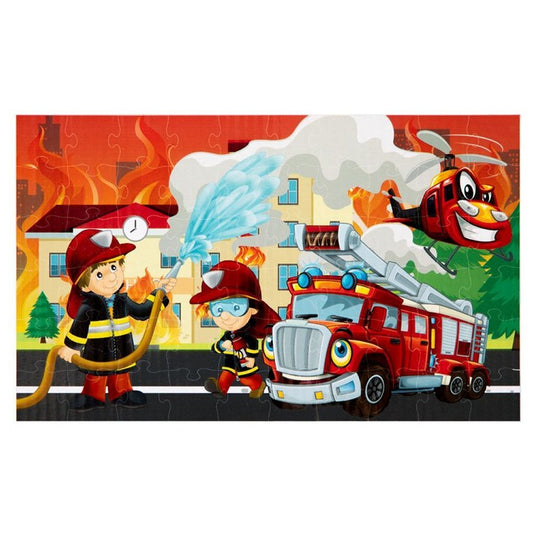 Grafix Vloerpuzzel Brandweer 58X39 Cm 60 Stukjes