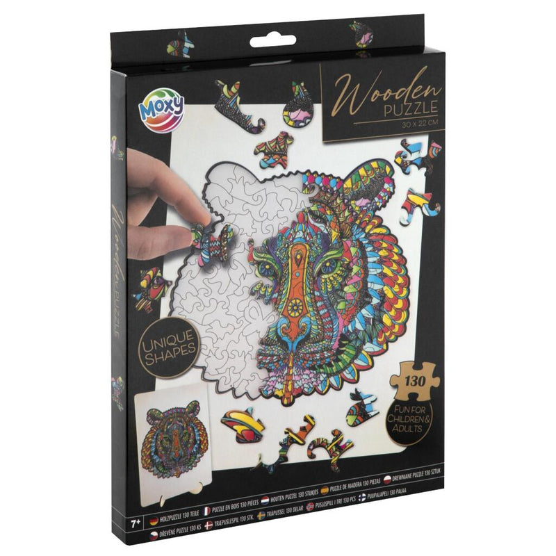 Laad de afbeelding in de Gallery-viewer, Overige Merken Houten Puzzel Tijger 130 Stukjes
