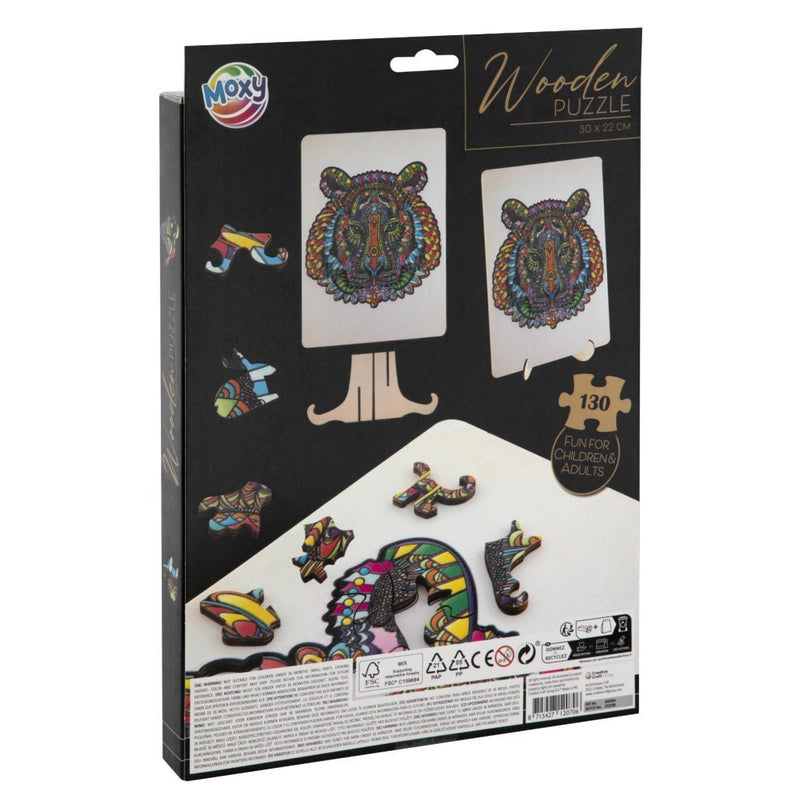 Laad de afbeelding in de Gallery-viewer, Overige Merken Houten Puzzel Tijger 130 Stukjes
