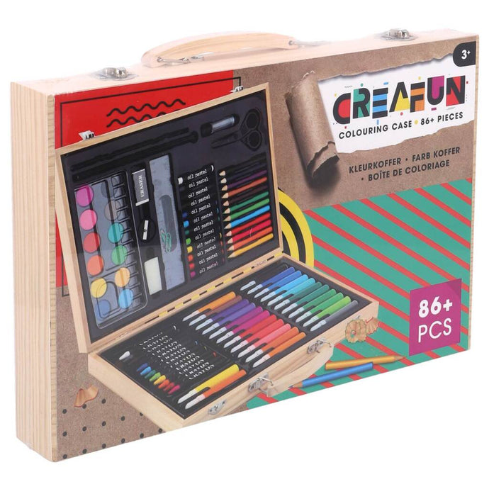 Creafun Houten Kleurkoffer 86-Delig