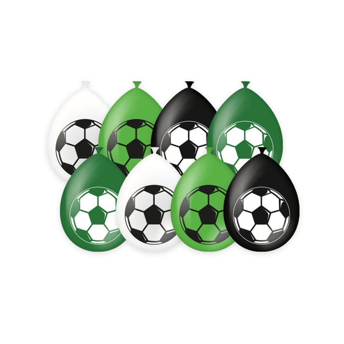 Pd-Party Party Ballonnen Voetbal 8 Stuks Groen/Wit/Zwart