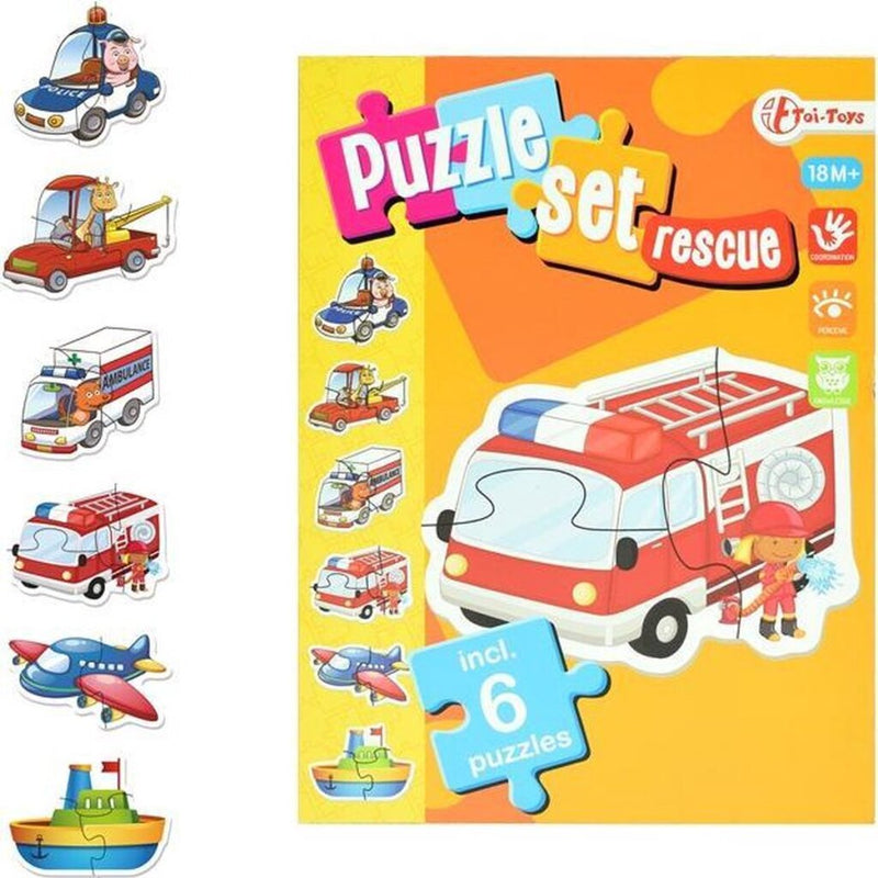 Laad de afbeelding in de Gallery-viewer, Toi-Toys Legpuzzel Set Hulpdiensten Junior Karton 15 Stukjes
