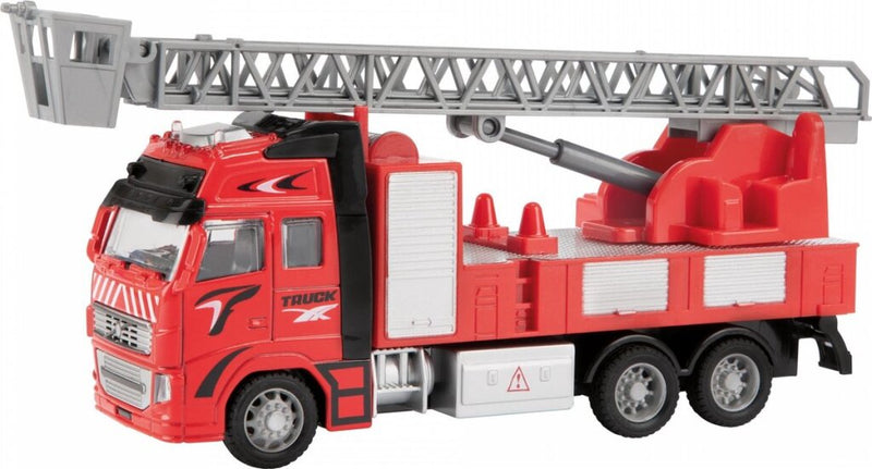 Laad de afbeelding in de Gallery-viewer, Metal Brandweerwagen 1:38 Rood 12Cm
