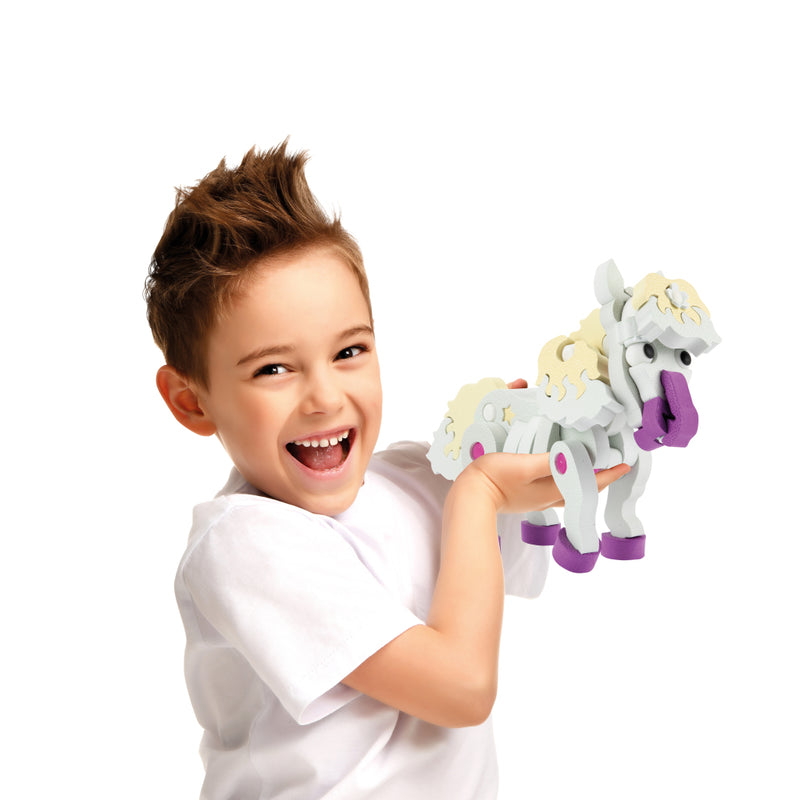 Laad de afbeelding in de Gallery-viewer, Toi-Toys 3D Puzzel Constuksructiefoam Paard Diy Set S
