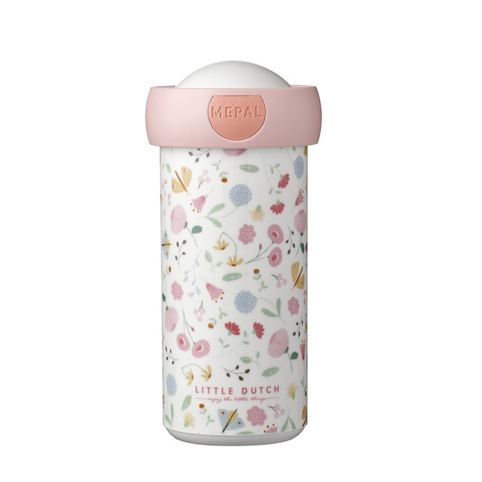 Mepal Campus Schoolbeker Little Dutch Flowers And Butterflies 300 Ml Roze/Wit