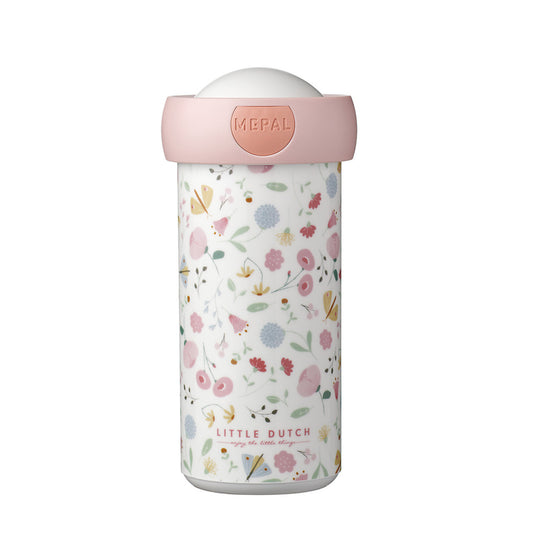 Mepal Campus Schoolbeker Little Dutch Flowers And Butterflies 300 Ml Roze/Wit