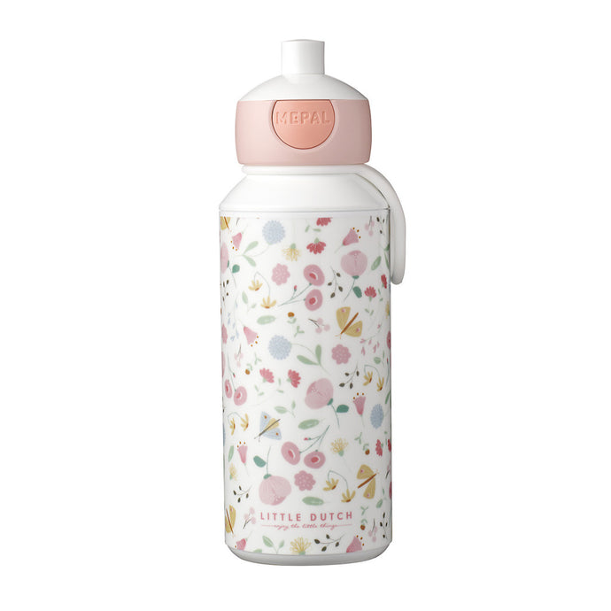 Mepal Campus Pop-Up Drinkfles Little Dutch Flowers And Butterflies 400 Ml Roze/Wit