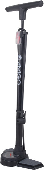 Laad de afbeelding in de Gallery-viewer, Amigo Luxe Fietspomp Met Drukmeter 11 Bar 73 Cm zwart
