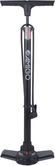 Laad de afbeelding in de Gallery-viewer, Amigo Luxe Fietspomp Met Drukmeter 11 Bar 73 Cm zwart
