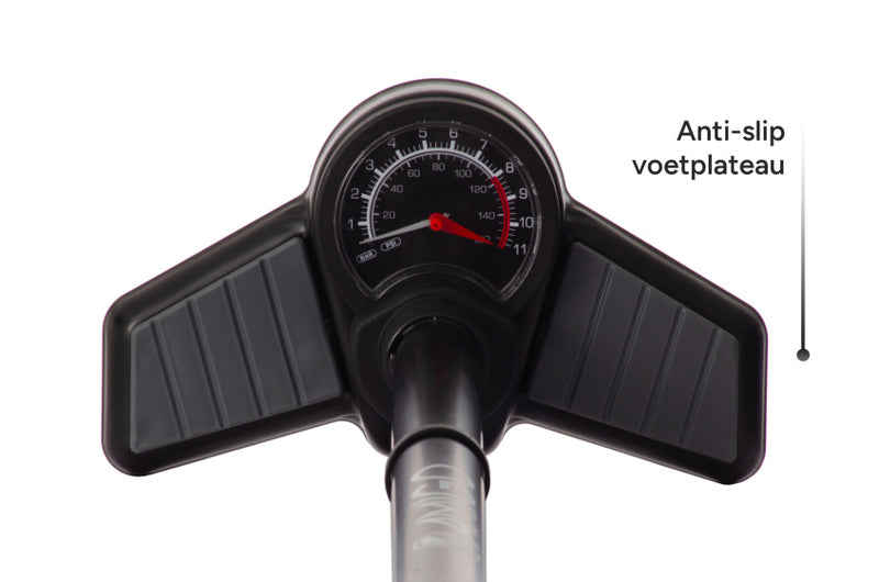 Laad de afbeelding in de Gallery-viewer, Amigo Luxe Fietspomp Met Drukmeter 11 Bar 73 Cm zwart
