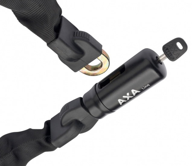 Laad de afbeelding in de Gallery-viewer, Axa Kettingslot Linq Met Nylon Hoes 1000 X 9,5 Mm Zwart
