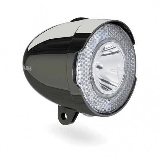Axa Koplamp 706-B Retro 15 Lux Led Batterij Chroomzwart