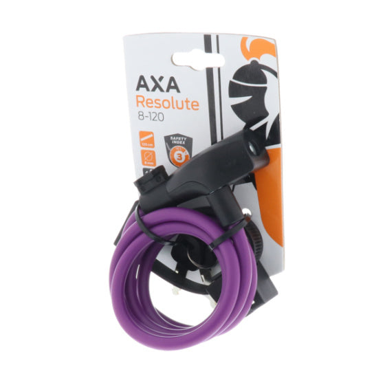 Laad de afbeelding in de Gallery-viewer, Axa Spiraalkabelslot Resolute 8-120 Paars
