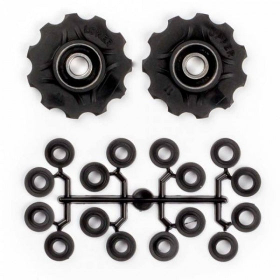 Laad de afbeelding in de Gallery-viewer, Elvedes Derailleurwieltjes 11 Tanden 7-11V Zwart 2 Stuks
