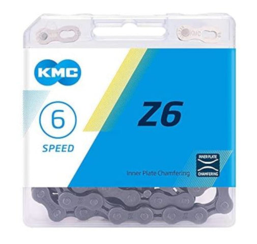 Laad de afbeelding in de Gallery-viewer, Kmc Ketting Z6 1/2 X 3/32 Inch 114S 5/6 Speed Staal Zilver
