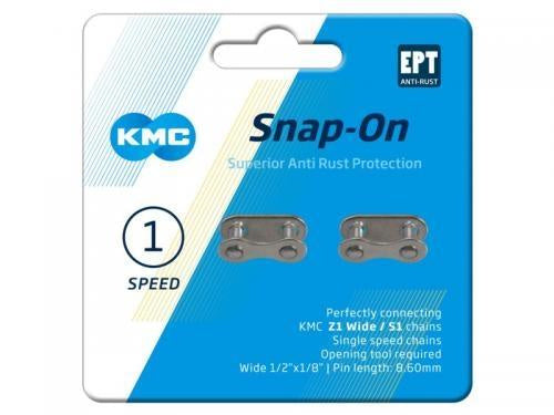 Laad de afbeelding in de Gallery-viewer, Kmc Verbindingsschakel Snap-On Breed 1/8 Staal Zilver 2 Stuks
