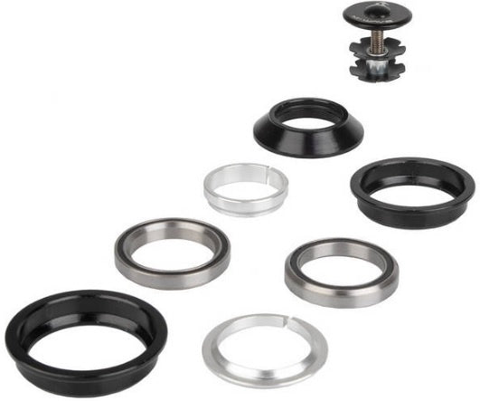 Laad de afbeelding in de Gallery-viewer, M-Wave Balhoofdstel Zs44/44 C 8-Delig Zwart/Zilver
