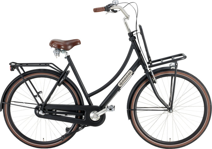 Popal Daily Dutch Prestige 57 Cm Dames 3V Terugtraprem matzwart 28 inch