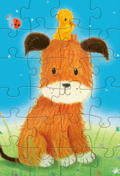 Laad de afbeelding in de Gallery-viewer, Rebo Productions Legpuzzel Hond &amp; Eendje Junior 24/24 Stukjes
